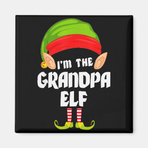 Funny Grandpa Elf Matching Family Group Pj Christm Magnet
