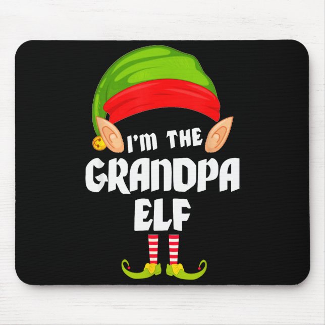 Funny Grandpa Elf Matching Family Group Pj Christm Mouse Pad (Front)