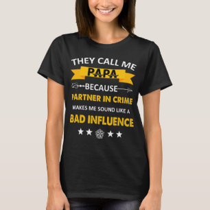 Funny Grandpa Gifts Shirts, Papa Partner In Crime T-Shirt