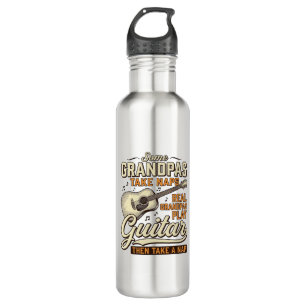 Funny Grandpa Guitar Vintage Engraving Shirt Desig 710 Ml Water Bottle