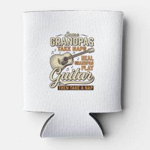 Funny Grandpa Guitar Vintage Engraving Shirt Desig Can Cooler