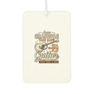 Funny Grandpa Guitar Vintage Engraving Shirt Desig Car Air Freshener