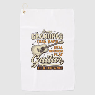 Funny Grandpa Guitar Vintage Engraving Shirt Desig Golf Towel
