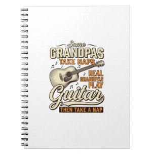 Funny Grandpa Guitar Vintage Engraving Shirt Desig Notebook