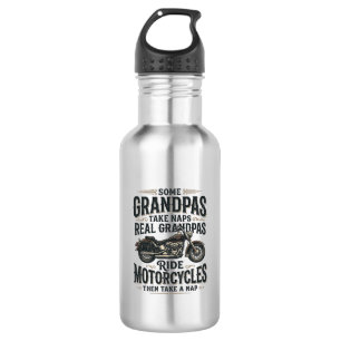 Funny Grandpa Motorcycle Nap Vintage Vector Design 532 Ml Water Bottle