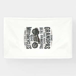 Funny Grandpa Motorcycle Nap Vintage Vector Design Banner