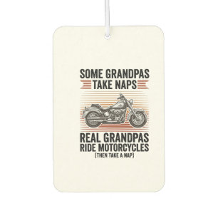 Funny Grandpa Motorcycle Vintage Engraving T-Shirt Car Air Freshener