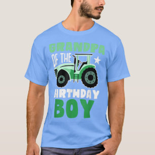 Funny Grandpa Of The Birthday Boy Tractor Farm Fam T-Shirt