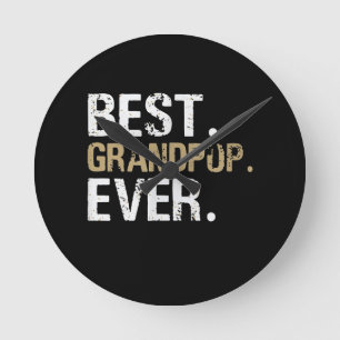 Funny Grandson Best Grandpop Ever Round Clock
