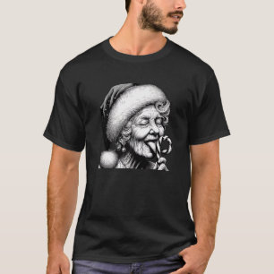 Funny Granny Nana Licking Candy Cane Grandma Chris T-Shirt