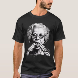 Funny Granny Nana Licking Popsicles Grandma Popsic T-Shirt