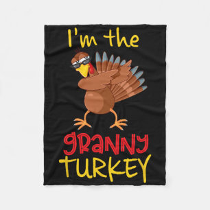 Funny Granny Turkey Matching Family Group Thanksgi Fleece Blanket