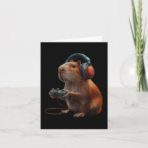 Funny Graphic Capybara Video Games For Gamer  Card