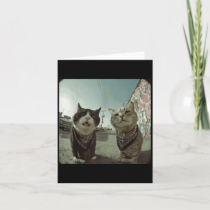 Funny Graphic Cat Gangster Funny _2  Card