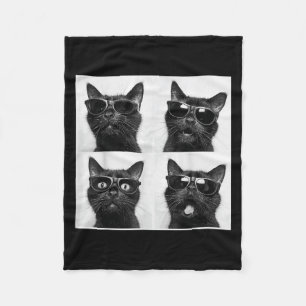 Funny Graphic Cat Photobooth Selfie Funny _2 Fleece Blanket