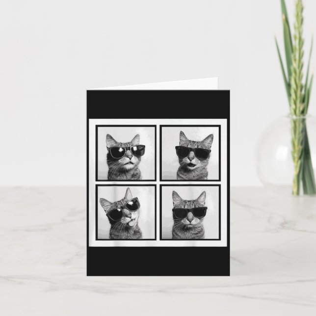 Funny Graphic Cat Photobooth Selfie Funny _3  Card (Front)