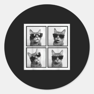 Funny Graphic Cat Photobooth Selfie Funny _3 Classic Round Sticker