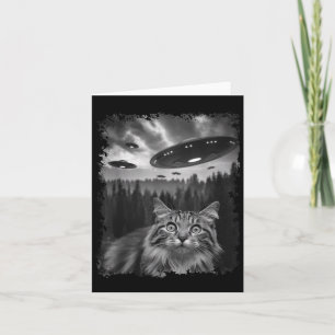 Funny Graphic Cat Selfie With Bigfoot Sasquatch Al Card