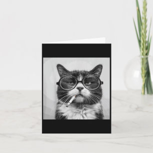 Funny Graphic Cat Smoking Adult Funny _3  Card