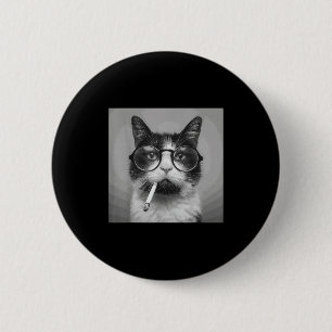 Funny Graphic Cat Smoking Adult Funny 6 Cm Round Badge