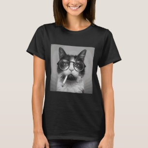 Funny Graphic Cat Smoking Adult Funny  T-Shirt