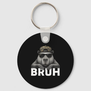 Funny Graphic Meme Capybara Bruh For Boys Girls Me Key Ring