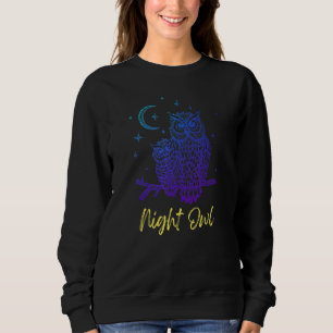 Funny Graphic Night Life Owl Sweatshirt
