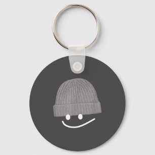 Funny Graphic Smile Face Men Women Cute Wool Hat W Key Ring
