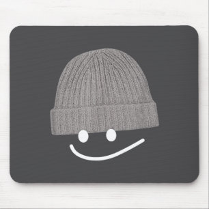 Funny Graphic Smile Face Men Women Cute Wool Hat W Mouse Pad