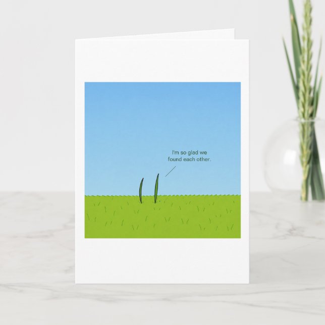 Funny Grass Blades Found Each Other Card (Front)