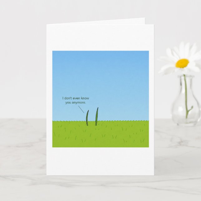 Funny Grass Blades Knowing Card (Small Plant)