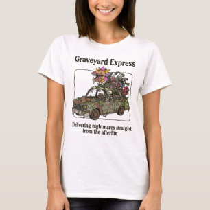 Funny Graveyard Express Delivering Nightmares T-Shirt