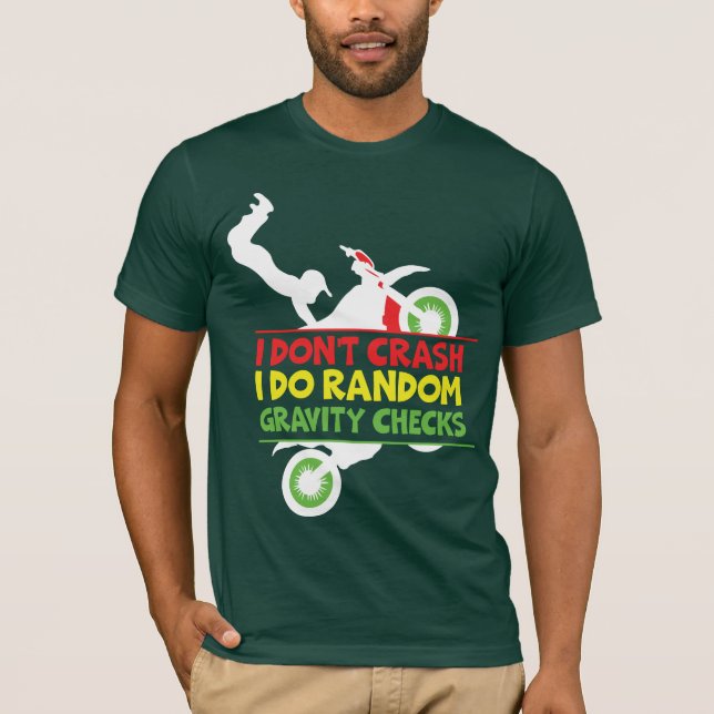 Funny Gravity Check Cyclist Shirt | Bold Minimalis (Front)