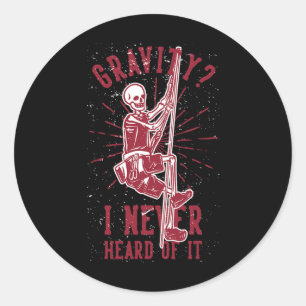 Funny Gravity Climber Outdoor Mountain Boulder Roc Classic Round Sticker