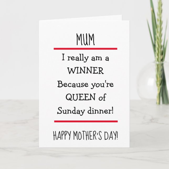 Funny Great Cook Cheeky Verse Happy Mothers Day Card (Front)
