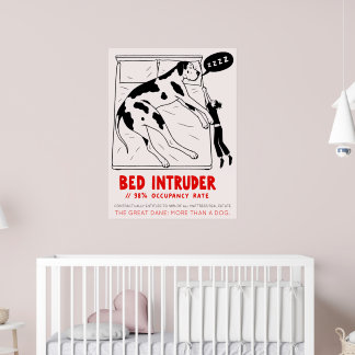 Funny Great Dane Bed Hog Custom Poster