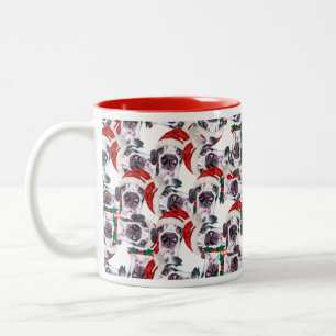 Funny Great Dane Christmas Pattern Two-Tone Coffee Mug