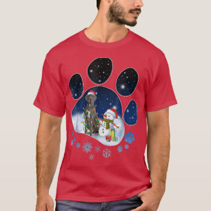 Funny Great Dane Dog Paw Christmas Snowman Xmas L T-Shirt