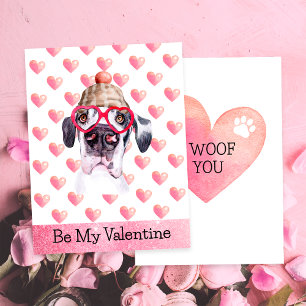 Funny Great Dane I Woof You Dog Valentine's Day Holiday Card