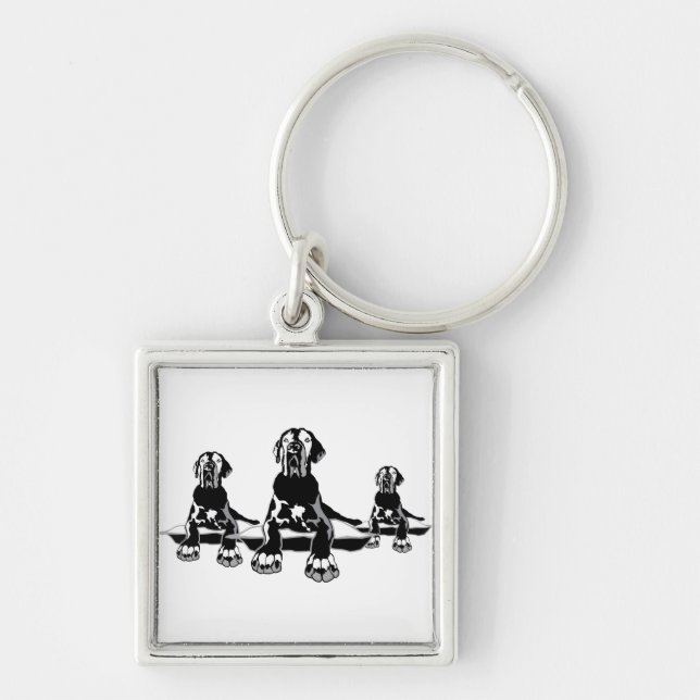Funny Great Dane Ilios  Key Ring (Front)