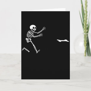 Funny Great Dane Running Skeleton Halloween _1  Card