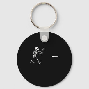 Funny Great Dane Running Skeleton Halloween _1 Key Ring