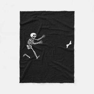 Funny Great Dane Running Skeleton Halloween Fleece Blanket
