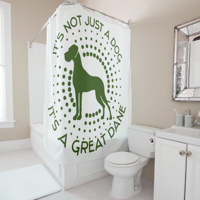 Funny Great Dane Shower Curtain (In Situ)