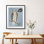 Funny Great Horned Owl WHOM Grammar  Poster<br><div class="desc">Check out this cute great horned owl correcting your grammar. Perfect poster for an English or science classroom! haha! Add your own text, change background colour too. Select the print size using the drop down menu above, and you can click the “edit design” button to customise the artwork to fit...</div>