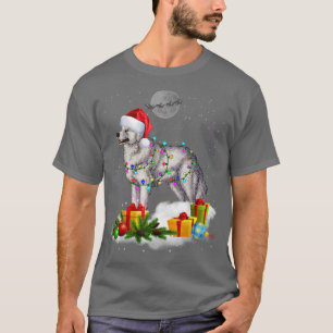 Funny Great Pyrenees Dog Christmas Lights Santa Ha T-Shirt