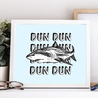 Funny Great White Shark Attack Art Print