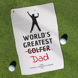Funny Greatest Golfer Custom Photo Father's Day Golf Towel