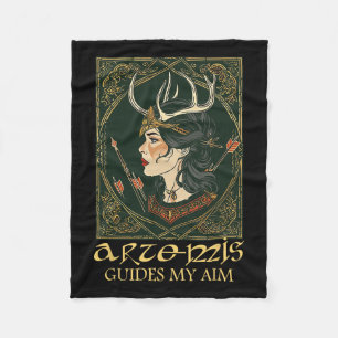 Funny Greek Goddess Artemis Deer Hunting Mythology Fleece Blanket