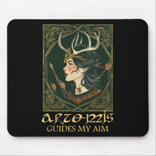 Funny Greek Goddess Artemis Deer Hunting Mythology Mouse Pad